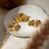 Gold Plated Geometric Spiral Pendant Necklace