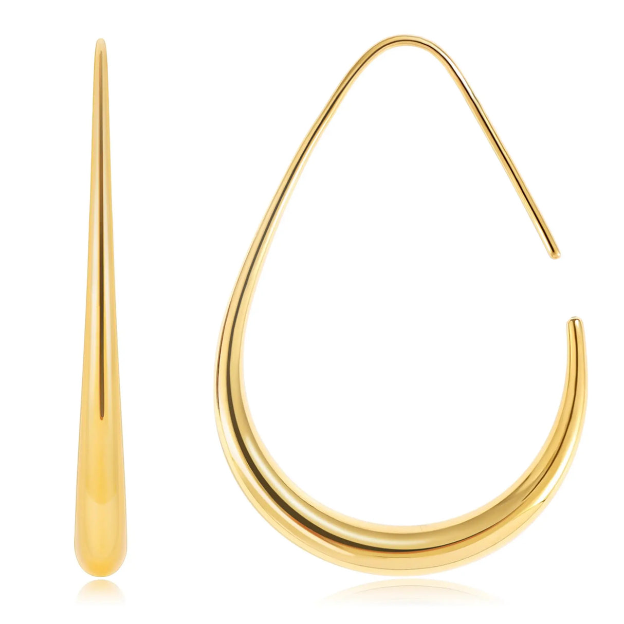 14K Gold Plated Teardrop Hoop Earrings