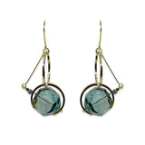 Original Vintage Glass Ball Asymmetrical Hand Made Earrings - Dazpy