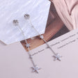 Five-pointed Star Inlaid Zircon Long Chain Earrings - Dazpy