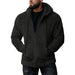 Men's Solid Color Plush Cardigan Hooded Jacket