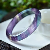 Natural Color Fluorite Bracelet  Iridescence Thousand Layer Pattern Ice Field Stone Amethyst Round Bracelet - Dazpy