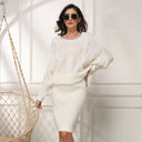 Loose Batwing Long-Sleeve Acrylic Sweater Dress