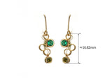 Women's Sterling Silver Green Bubble Earrings - Dazpy