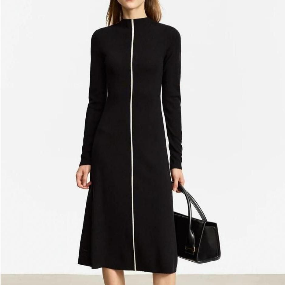 Elegant Autumn A-line Sweater Dress