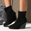 Botines de plataforma con cuña de gamuza para mujer