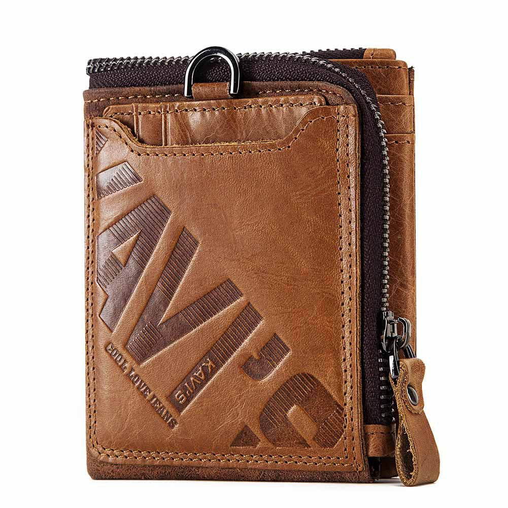 Men's crazy cow leather retro Wallet - Dazpy