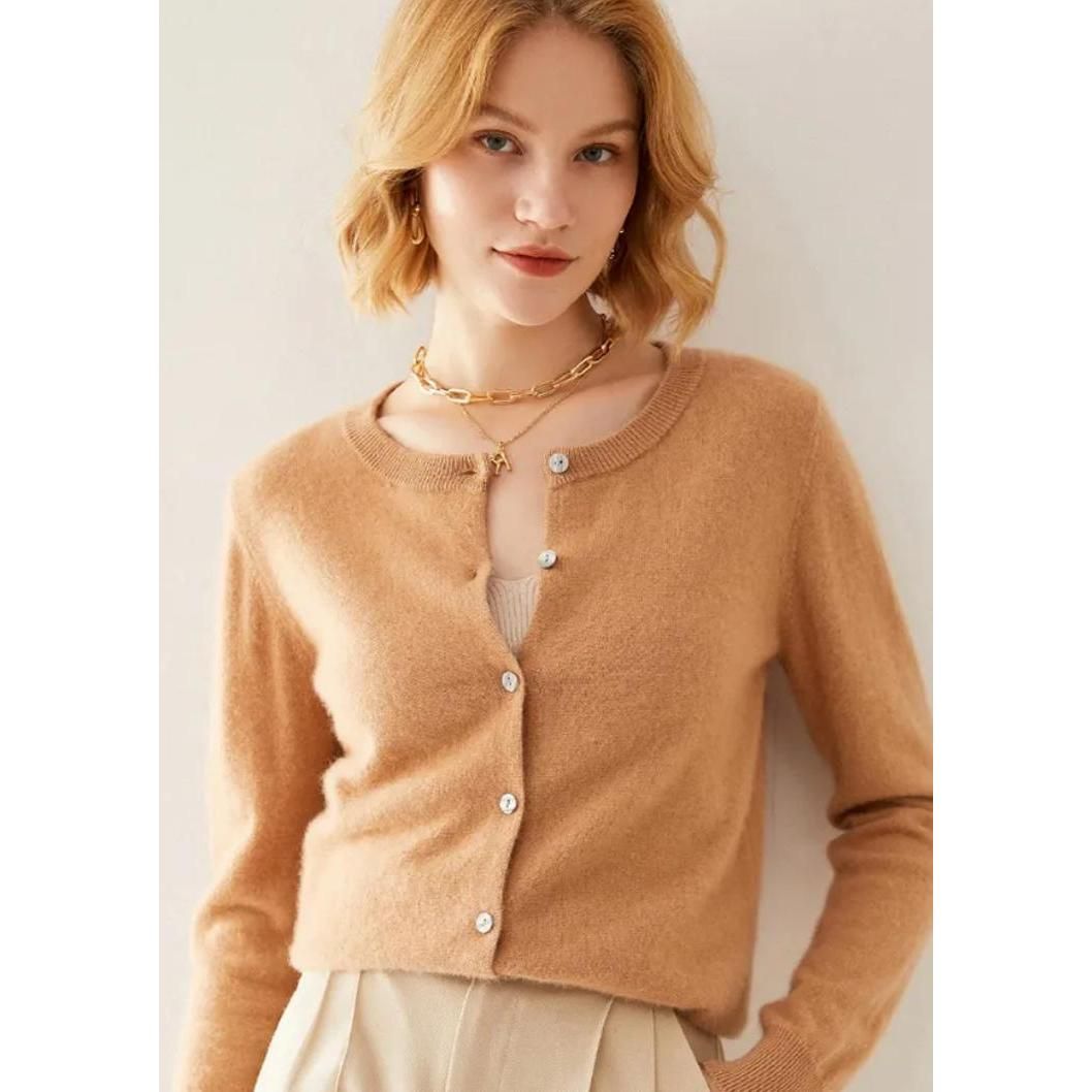 100% Wool Single Breasted Cardigan for Women