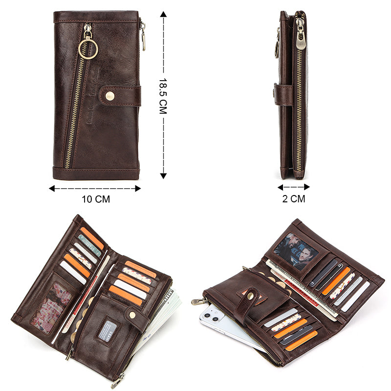 Leather Men's Wallet Multifunctional Long - Dazpy