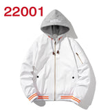 American Street Fashion Kapuzenjacke Volltonfarbe Druck Bestickte Baseballuniform