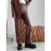 Elegant Wide Leg Faux Leather Pants for Women