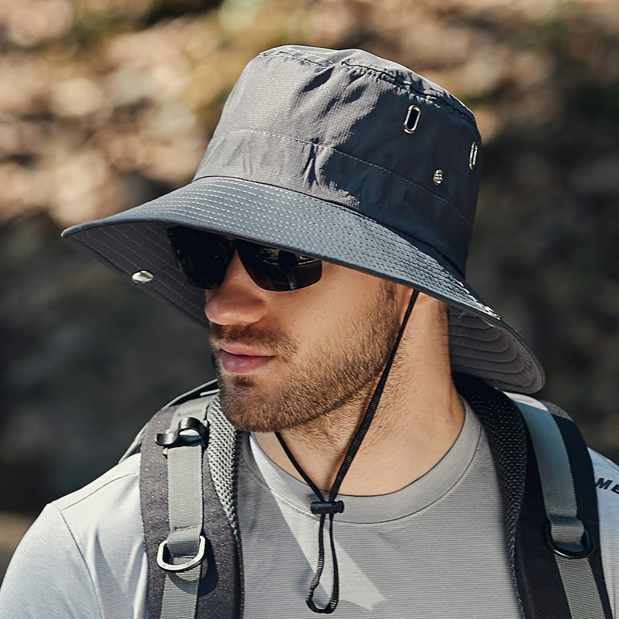 Sombrero de ala ancha impermeable con protección UV para el sol para hombres