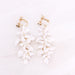 Gold And Silver Dual Color Ceramic Flower Earrings - Dazpy