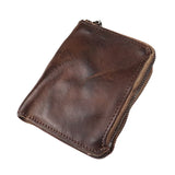 Vegetable tanned leather zipper wallet - Dazpy