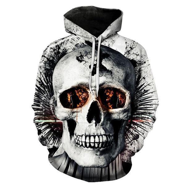 Sudadera con capucha con calavera en descomposición 