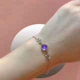 925 Silver Light Luxury Purple Lavender Bracelet - Dazpy