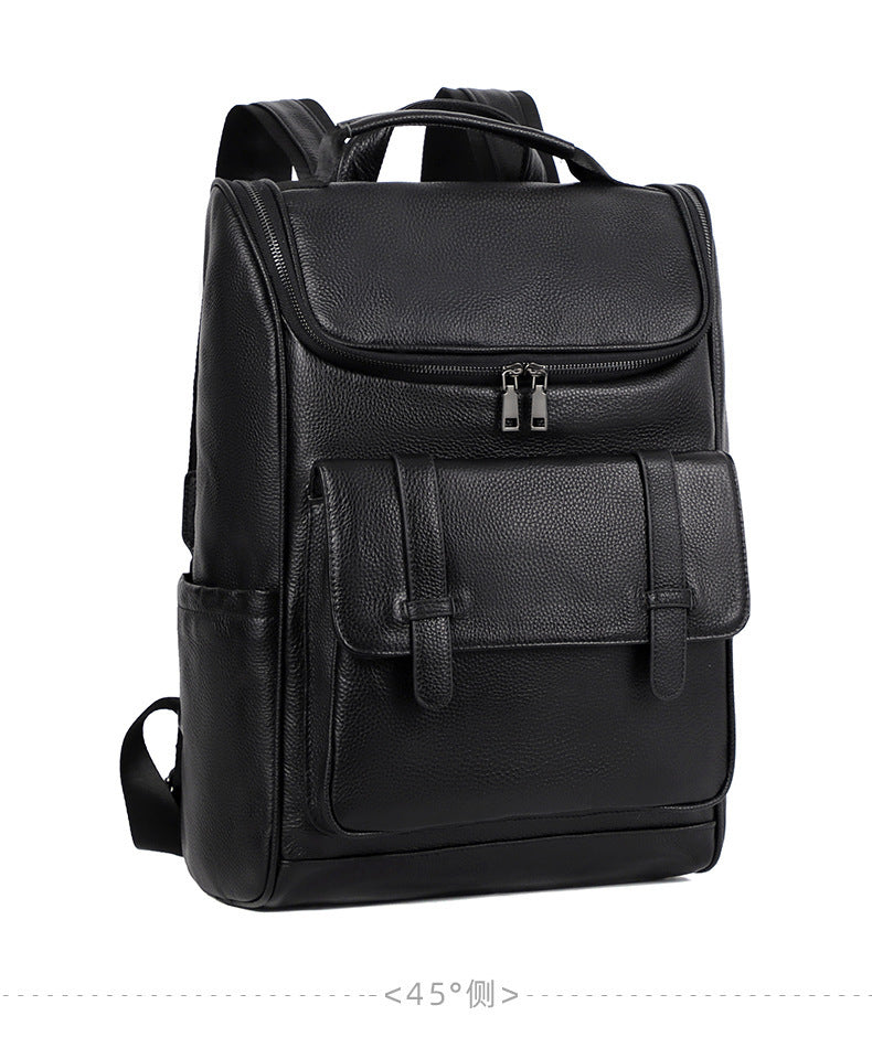 Top Layer Backpackage Genuine Leather Large Capacity