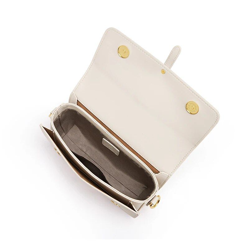 Elegant White Leather Crossbody & Shoulder Bag for Women