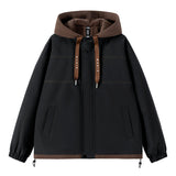 Fake Two-pieces Coats Men's Spring And Autumn Hooded All-matching Jacket