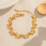 18K Gold Plated Stainless Steel Butterfly Bracelet - Water Resistant & Fine Polished