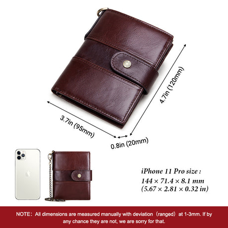 Leather Buckle Prevents Hotlinking Men's Wallet - Dazpy