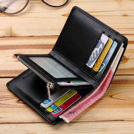 Leather men's short wallet - Dazpy