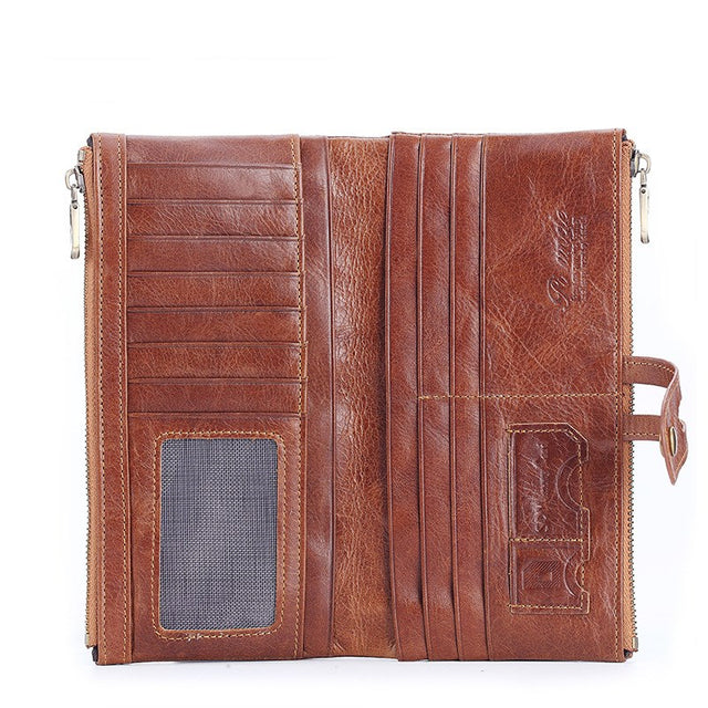 Leather Men's Wallet Top Layer Cowhide Clutch - Dazpy