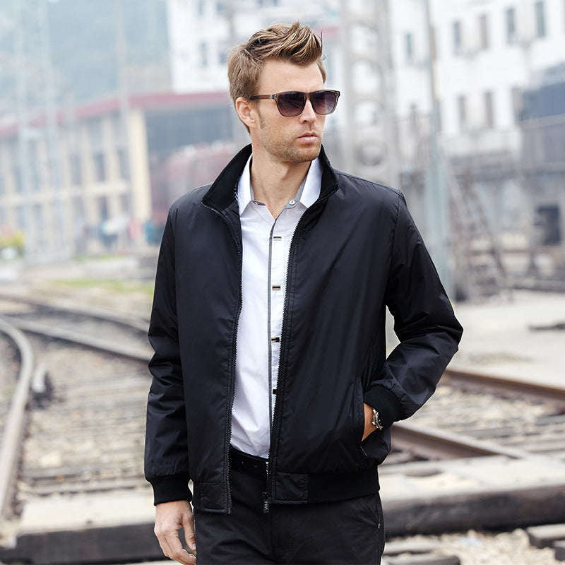 Men's Slim Fit Stand Collar Jacket