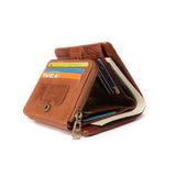 Multi-Card Position Leather RFID Short Vertical Clutch - Dazpy