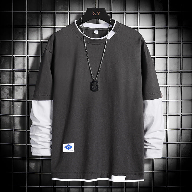 Men's Long Sleeved T Shirt New Loose Top Bottoming Shirt