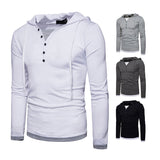 Men's Hooded Long-Sleeved Stitching T-Shirt Sports Pullover Hoodie B07