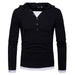 Men's Hooded Long-Sleeved Stitching T-Shirt Sports Pullover Hoodie B07