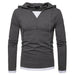 Men's Hooded Long-Sleeved Stitching T-Shirt Sports Pullover Hoodie B07