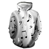 Musical Note Printed Sweater Men And Women Couple Hoodie Plus Size