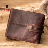 Fashion Anti-Theft Brushed Leather Men's Wallet - Dazpy