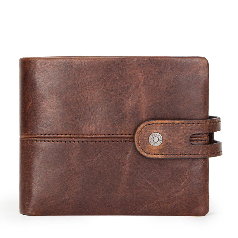 Fashion Anti-Theft Brushed Leather Men's Wallet - Dazpy