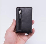 Card bag RFID Security swipe card clip zipper zero wallet - Dazpy