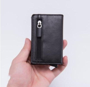 Card bag RFID Security swipe card clip zipper zero wallet - Dazpy