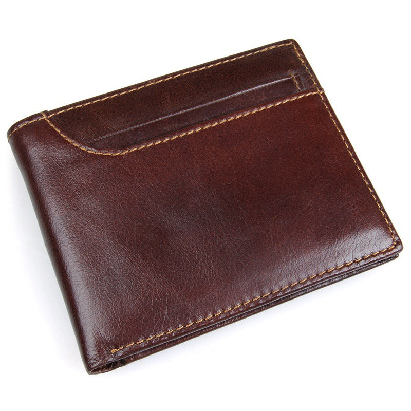 Anti-scanning Leather Wallet Top Layer Leather Short - Dazpy