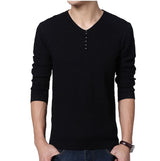 New Sweater Men's Pullover Solid Color V Neck Slim Bottoming Sweater