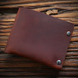 Leather Top Layer Cowhide Horizontal Wallet - Dazpy