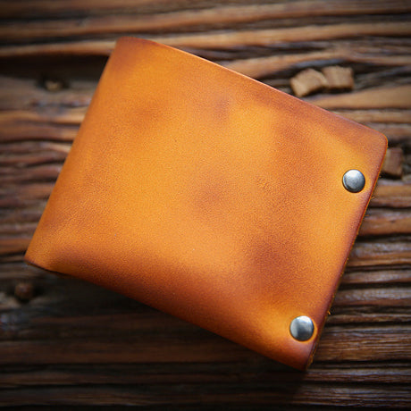 Leather Top Layer Cowhide Horizontal Wallet - Dazpy