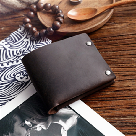 Leather Top Layer Cowhide Horizontal Wallet - Dazpy