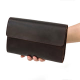 Leather Clutch Retro Men's Clutch Crazy Horse Leather Multifunction Wallet - Dazpy