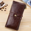 Men's Long Large-Capacity Vintage Leather Card Holder - Dazpy