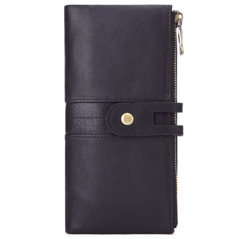 Men's Long Large-Capacity Vintage Leather Card Holder - Dazpy