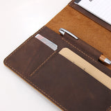 Hand-Made Retro Crazy Horse Leather A5 Manager Folder Business Multifunctional Folder Can Be Customized - Dazpy