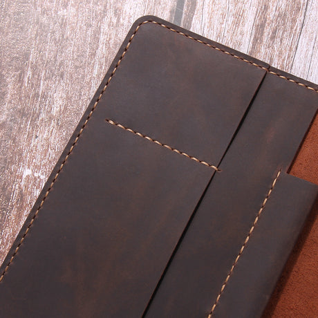 Hand-Made Retro Crazy Horse Leather A5 Manager Folder Business Multifunctional Folder Can Be Customized - Dazpy