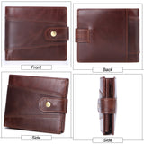 Men's BusinessOil Wax Leather Retro Top Layer Cowhide Wallet Foreign Trade Explosion Multi-Card Position Clutch - Dazpy