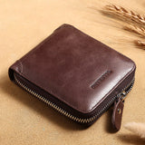 Manbang Full Zipper Top Layer Cowhide Wallet Men's Leather Short - Dazpy